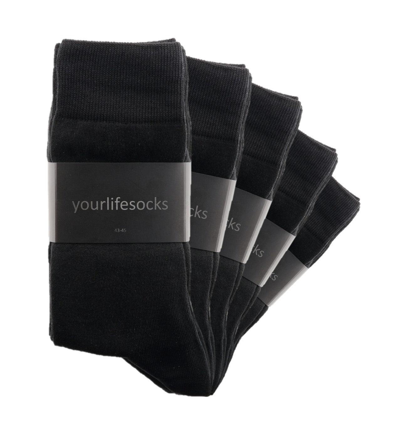 yourlifesocks - Abonnement - 5er-Pack schwarze Socken